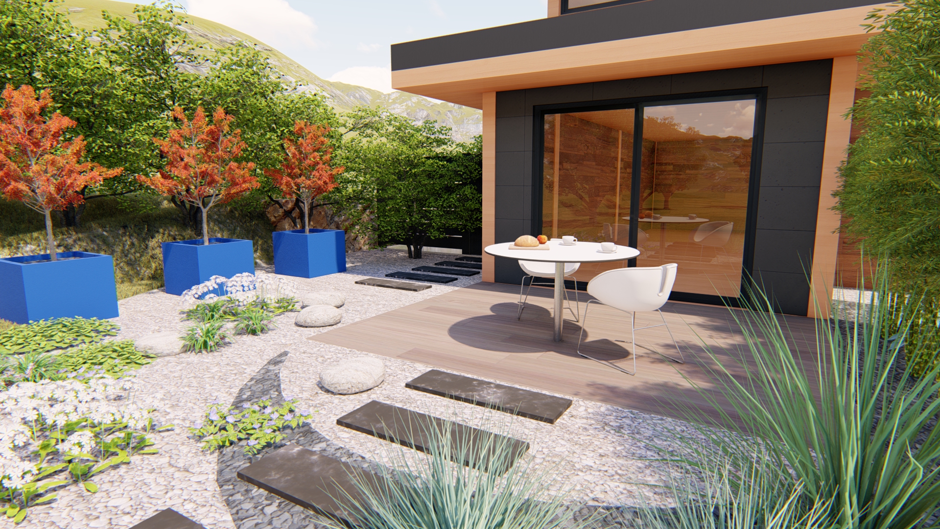 Aménagement jardin extérieur Chambéry - Atelier OLEA