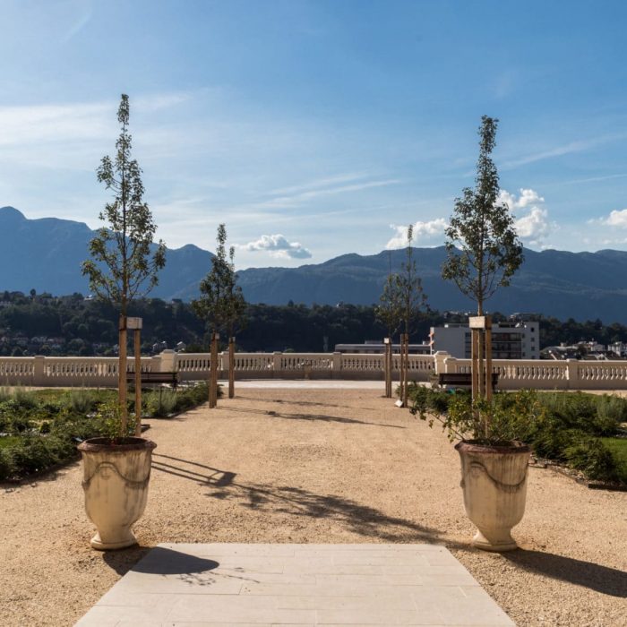 Panorama depuis l'accès au jardin